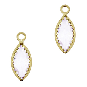 Hangers van Crystal Glass ovaal Light lilac-gold