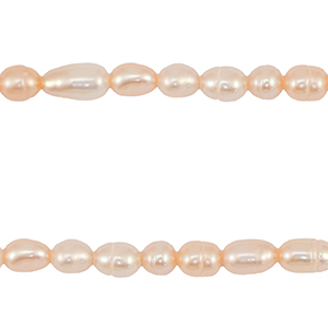 BQ Zoetwaterparels rice 4-7x4-5mm Peach rose