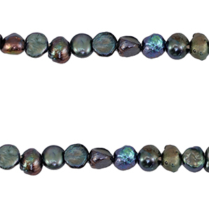 Zoetwaterparels nugget 4-5mm Dark peacock blue