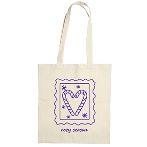 Katoenen tas "Cozy season" Ecru beige