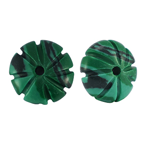 Natuursteen kralen glas bloem Green-black