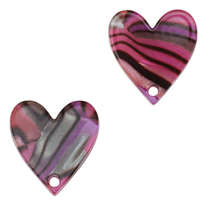 Resin hangers hart Magenta pink-black