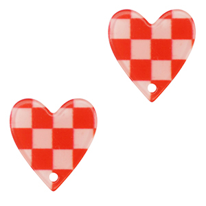 Resin hangers hart Red-pink