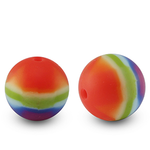 Siliconen kralen 15mm rond Multicolor