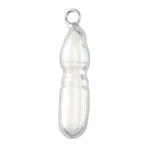 Zoetwaterparels bedel tooth Silver-Natural white