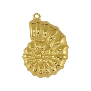 Roestvrij stalen (RVS) Stainless steel bedel zeeschelp Gold