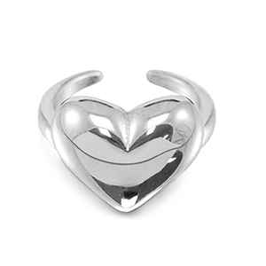 Roestvrij stalen (RVS) Stainless steel ringen hart Silver
