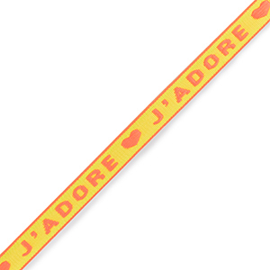 Lint met tekst "j'adore" Neon yellow-orange