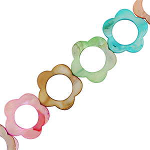 Schelp kralen bloem Multicolour