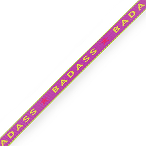 Lint met tekst ''badass'' Purple