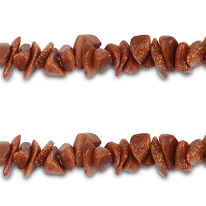 Chip stone kralen Glitter brick brown