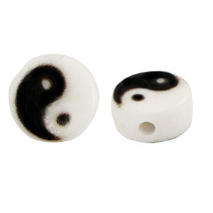 Letterkralen van acryl Yin & Yang White-black