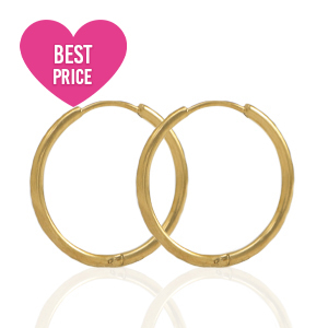 Roestvrij stalen (RVS) Stainless steel oorbellen creolen 19mm Gold