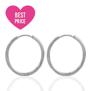 Roestvrij stalen (RVS) Stainless steel oorbellen creolen 15mm Silver