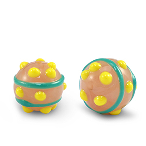 Acryl kralen dots Green-yellow