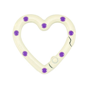 Gekleurde onderdelen sleutelhanger hart Off white-purple