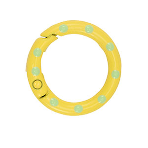 Gekleurde onderdelen sleutelhanger ring Yellow-green