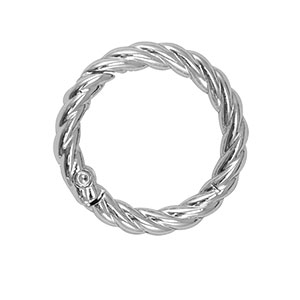 Onderdelen sleutelhanger ring twisted Silver