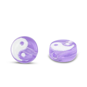 Letterkralen van acryl Yin & Yang Purple-white
