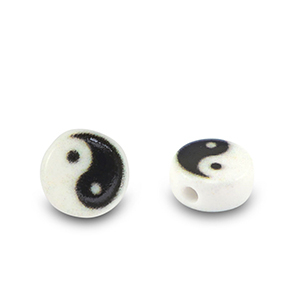 Letterkralen van acryl Yin & Yang White-black