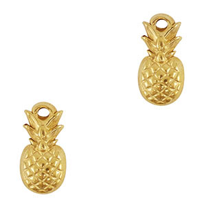 Roestvrij stalen (RVS) Stainless steel bedels ananas Gold
