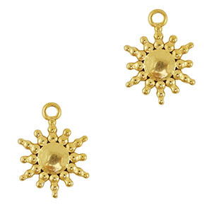 Roestvrij stalen (RVS) Stainless steel bedels zon Gold