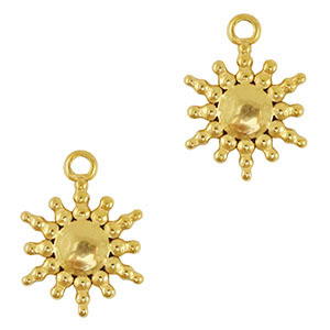 Roestvrij stalen (RVS) Stainless steel bedels zon Gold