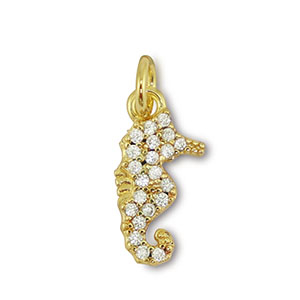 Brass TQ metaal bedels zeepaard Gold