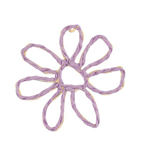 Raffia hanger bloem 55mm Lilac