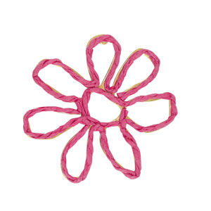 Raffia hanger bloem 55mm Fuchsia