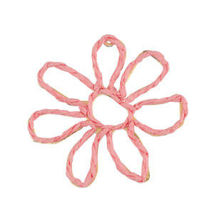 Raffia hanger bloem 55mm Light pink