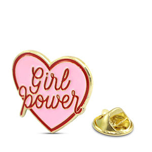 Pins hart "Girl power" Pink-red-gold