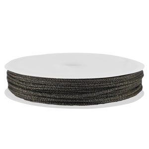 Macram&eacute; draad gevlochten 1mm Black metallic