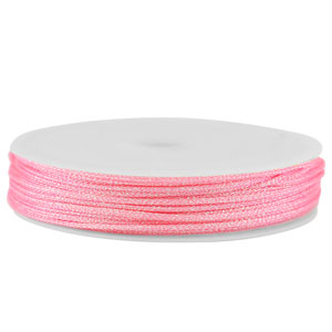 Macram&eacute; draad gevlochten 1mm Pink metallic