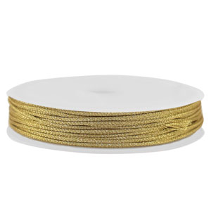 Macram&eacute; draad gevlochten 1mm Gold metallic