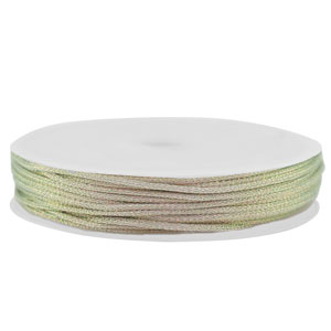 Macram&eacute; draad gevlochten 1mm Silver-pink metallic