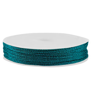 Macram&eacute; draad gevlochten 0,8mm Teal metallic