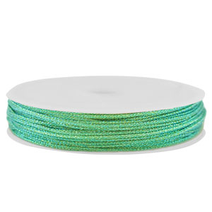 Macram&eacute; draad gevlochten 0,8mm Green metallic
