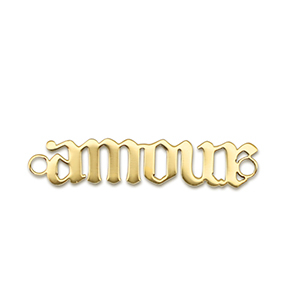 Roestvrij stalen (RVS) Stainless steel bedels tussenstuk ''amour'' Gold