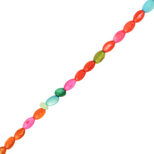 Schelp kralen ovaal Multicolor