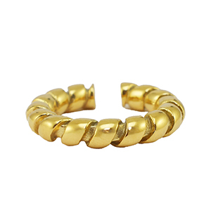 Roestvrij stalen (RVS) Stainless steel ringen twisted Gold