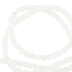 Natuursteen kralen 3mm facet geslepen Soft white