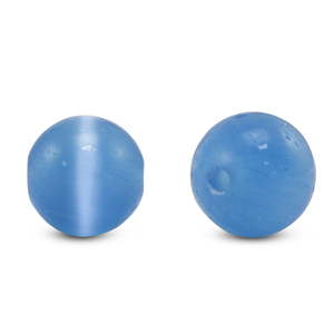 6 mm glaskralen Cat's eye Blue