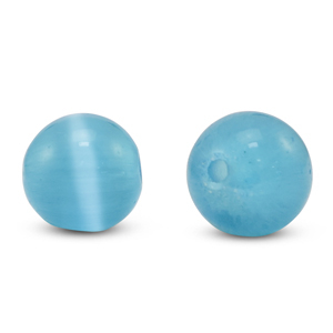 6 mm glaskralen Cat's eye Sky blue