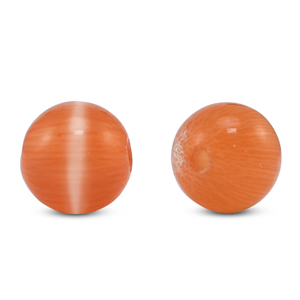 6 mm glaskralen Cat's eye Orange
