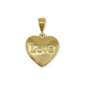 Brass TQ metaal bedels hart "love" Gold