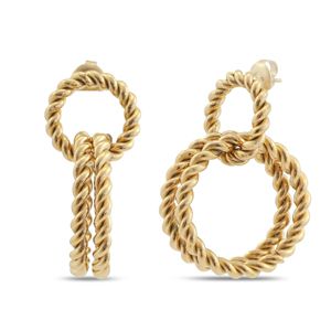 Roestvrij stalen (RVS) Stainless steel oorbellen / oorstekers creolen Gold