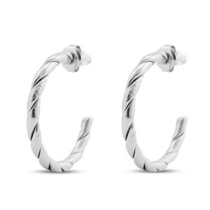 Roestvrij stalen (RVS) Stainless steel oorbellen / oorstekers creolen Silver