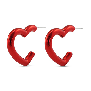Trendy oorbellen hart Red