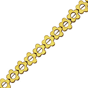 Hematite kralen bloem 6mm Gold